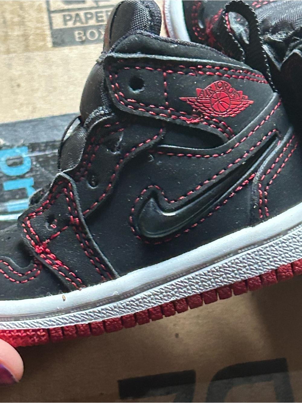 Nike BABY 2C Black/Red Air Jordan High-Top Sneaker
